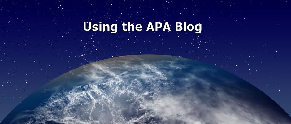 Using the APA&nbsp;Blog